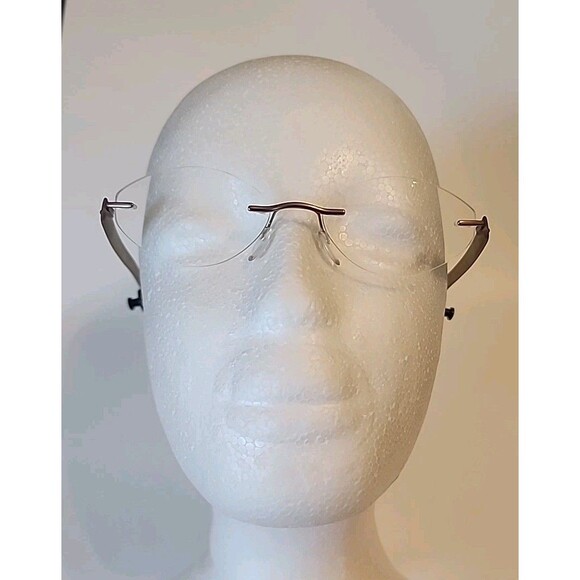 SILHOUETTE 7608 40 6057 17-140 Rimless Pink Beige Eyeglass Frame Plastic Oval - Picture 8 of 8